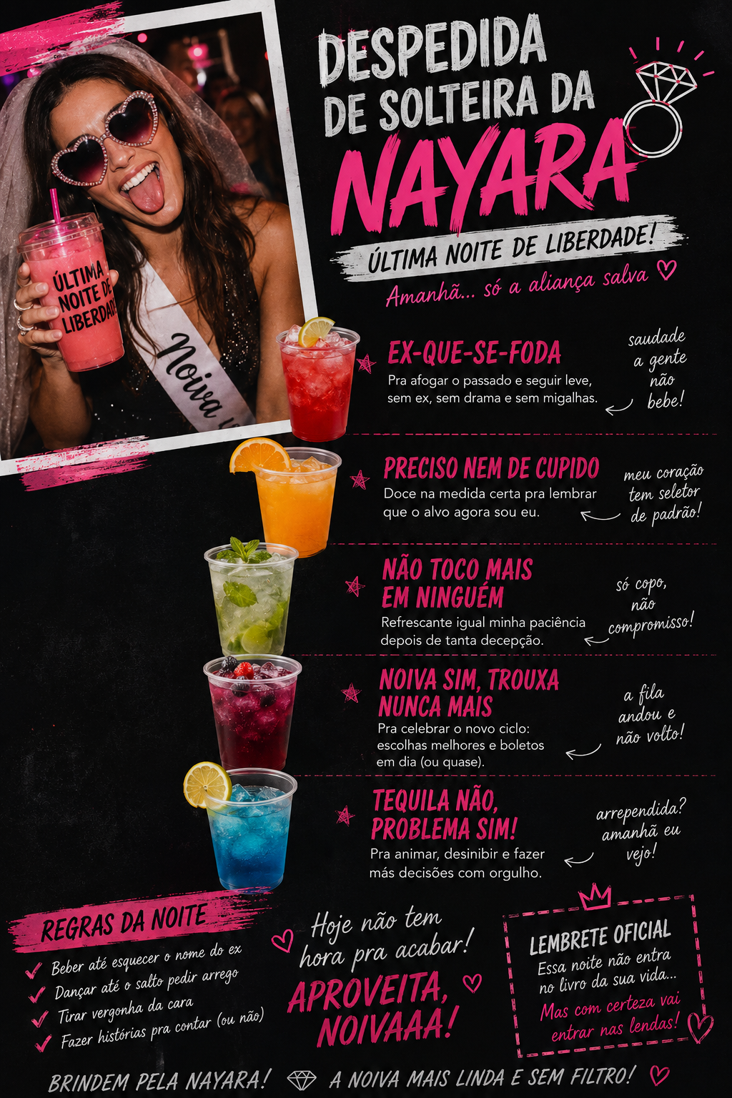 Cardápio Despedida de Solteira